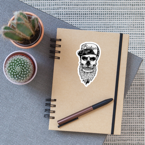 Bärtiger Papa - Sticker - Mattweiß